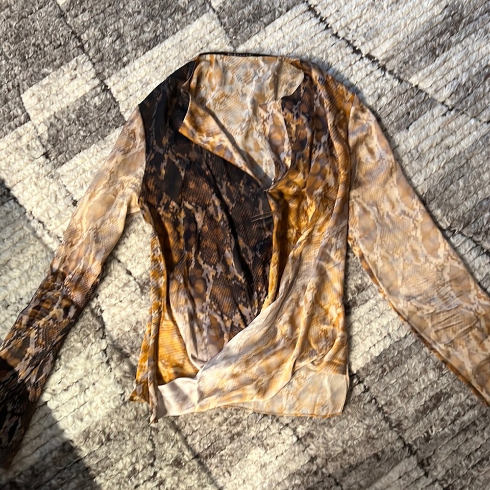 Elie Tahari silk cheetah blouse